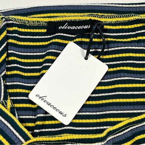 Two Olivaceous Striped Cropped Tank Tops Medium - Picture 3 of 7